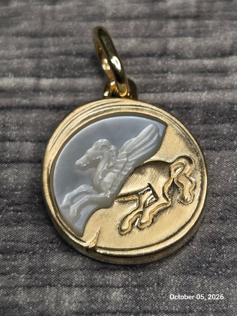 Pegasus Medallion Charm Sterling silver, 14k gold plating